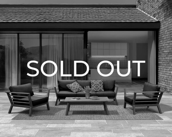 Rengard GEORGE Aluminium Teak Wood 3 Seater Sofa Lounge Set with 2 Armchairs and Coffee Table