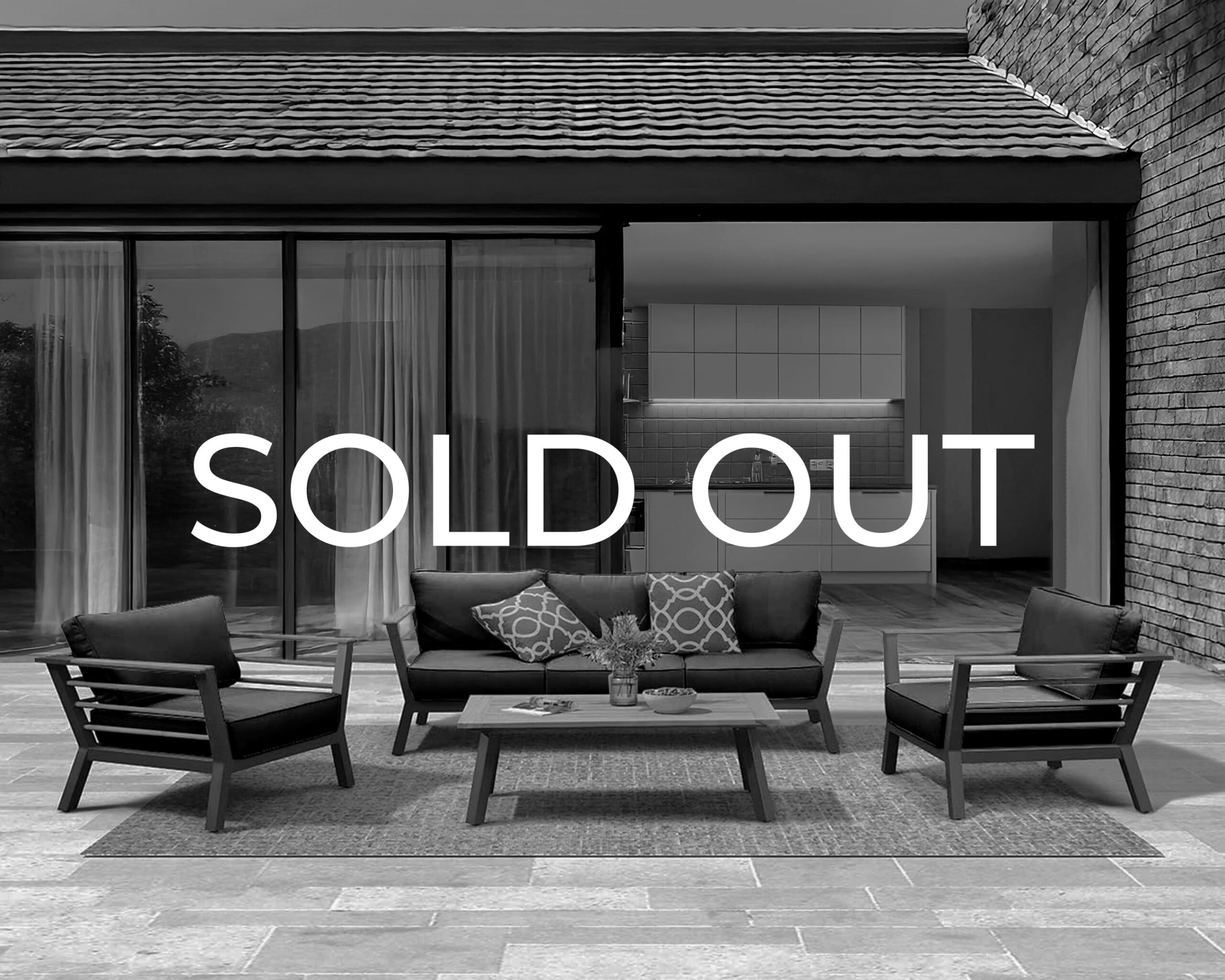 Rengard GEORGE Aluminium Teak Wood 3 Seater Sofa Lounge Set with 2 Armchairs and Coffee Table