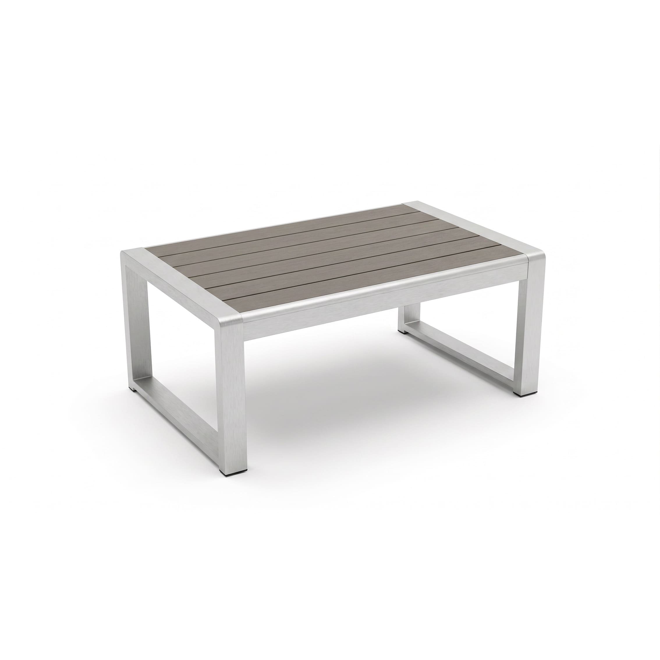 Rengard FAIRY Brushed Aluminium 2 Seater Garden Sofa Set with 2 Armchairs and WPC Coffee Table - Image 6