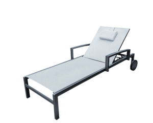 Rengard SAN DIEGO Aluminium Sun Lounger with Wheels and Headrest Pillow