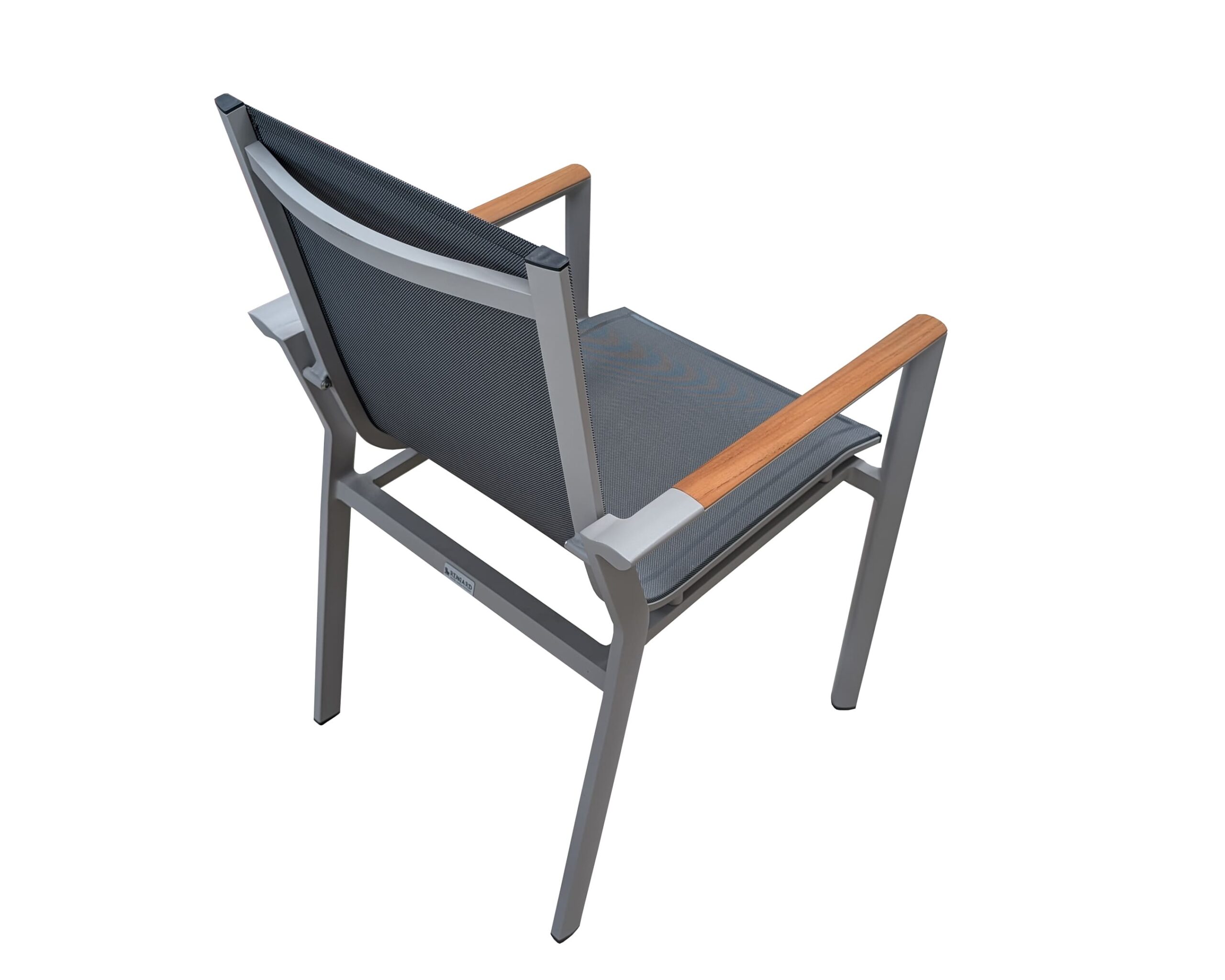 Rengard LAS VEGAS 8 Seat Aluminium Teak Wood Dining Set - Large Table in Grey - Image 3