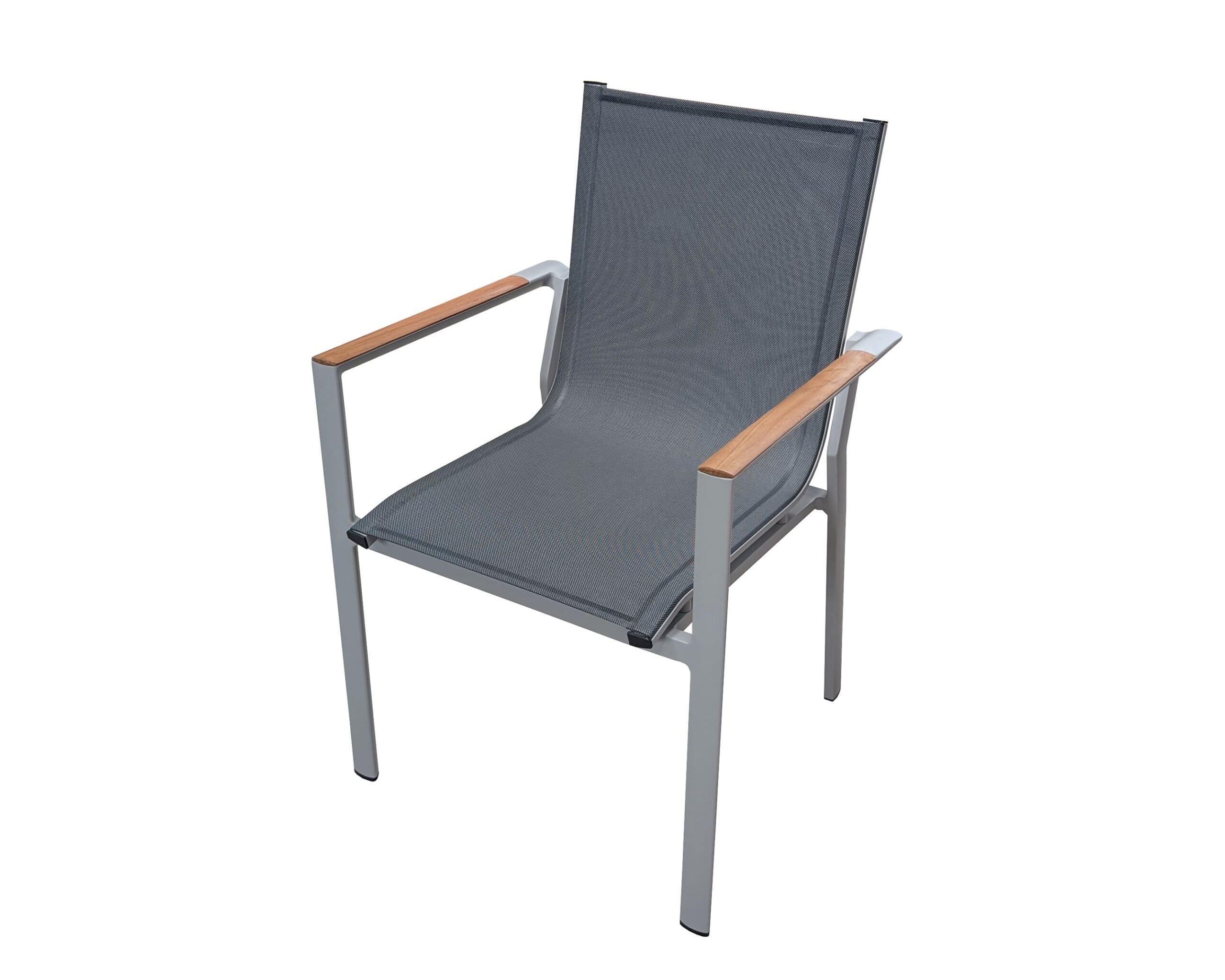 Rengard LAS VEGAS 8 Seat Aluminium Teak Wood Dining Set - Large Table in Grey - Image 2