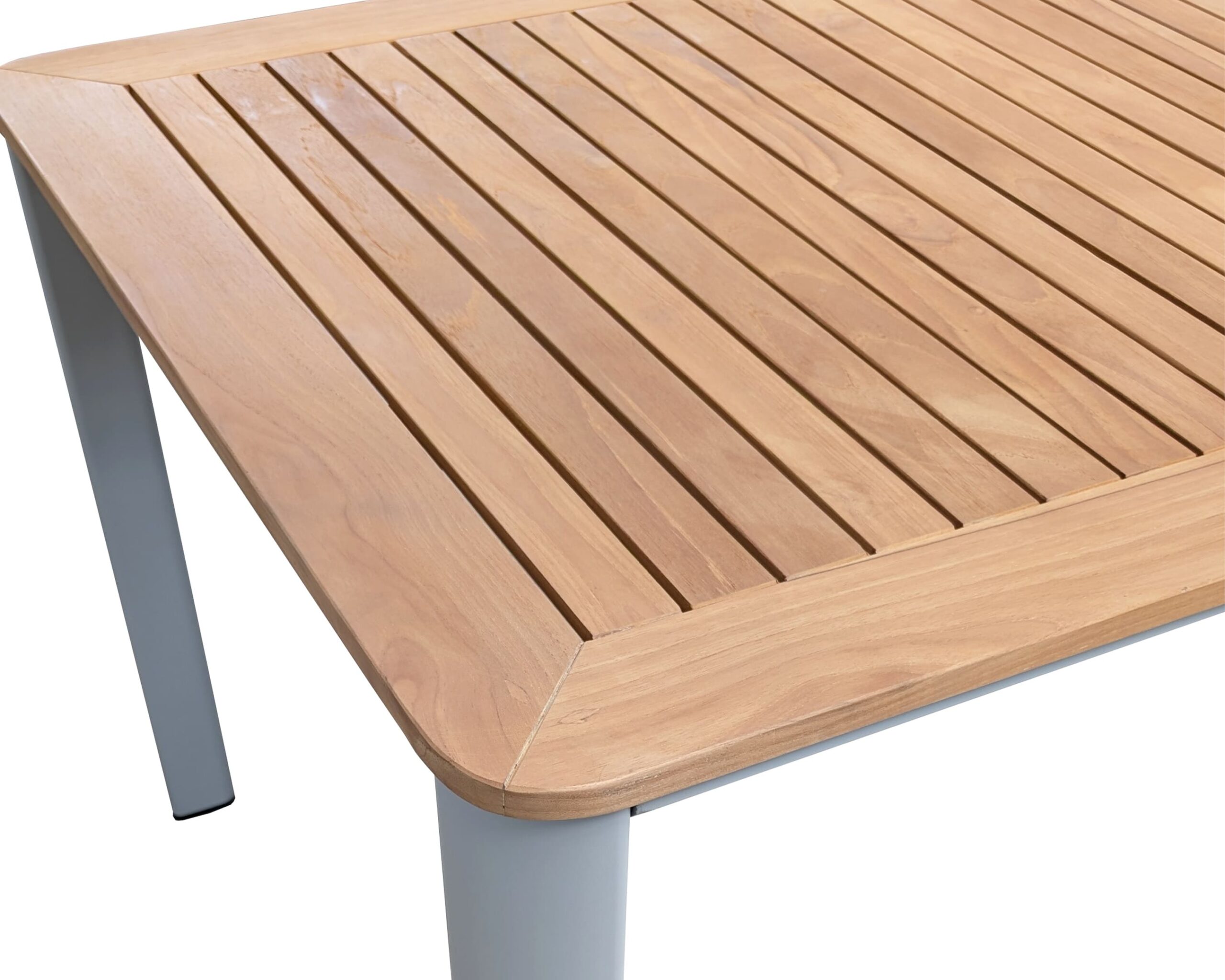 Rengard LAS VEGAS 8 Seat Aluminium Teak Wood Dining Set - Large Table in Grey - Image 5