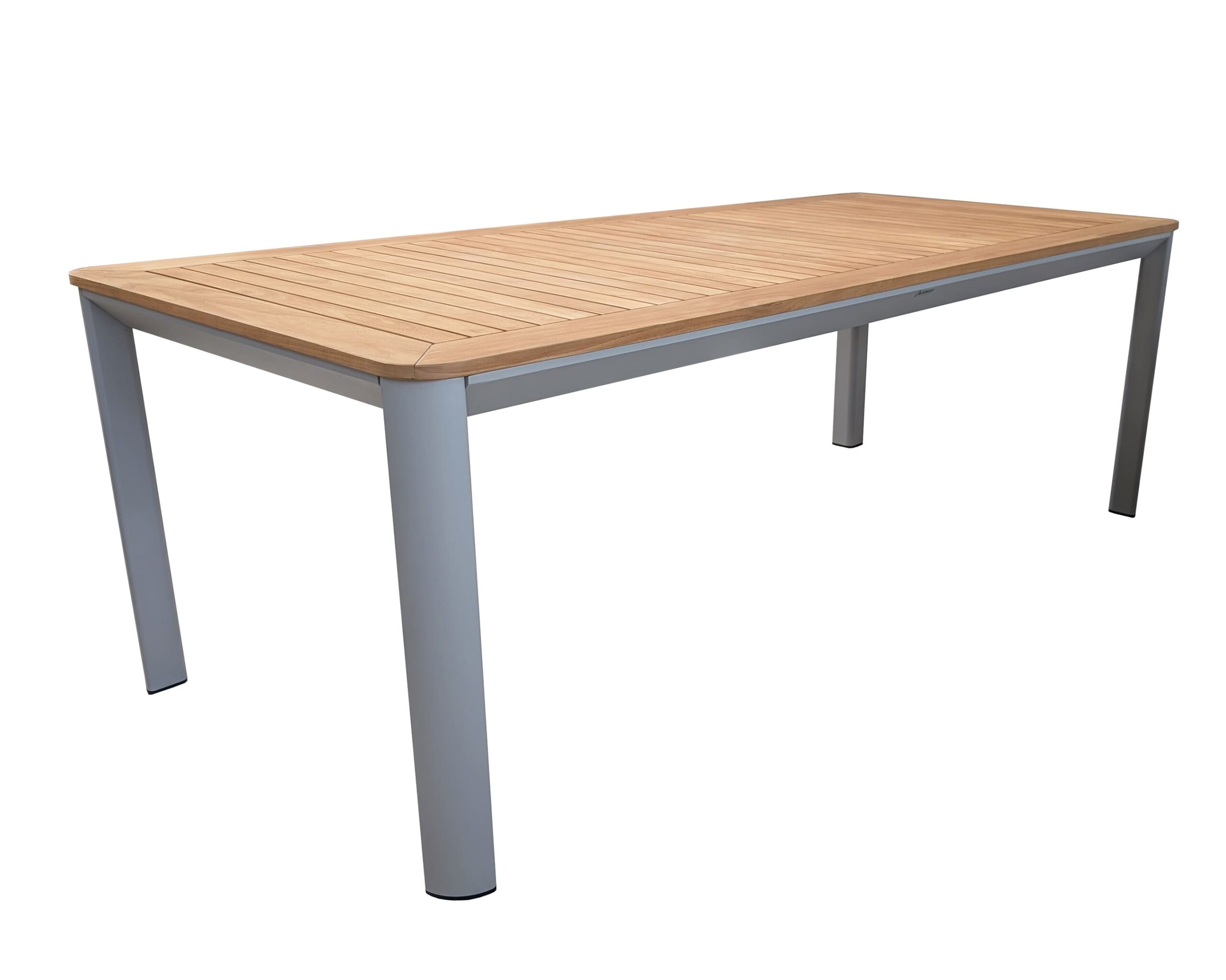 Rengard LAS VEGAS 8 Seat Aluminium Teak Wood Dining Set - Large Table in Grey - Image 4