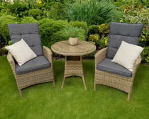 RENGARD - ABBEY Rattan Lounge Set with 2 Reclining Armchairs and Coffee Table