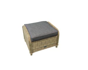RENGARD - ABBEY Rattan Footstool with Cushion