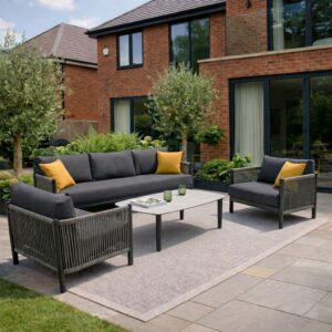Rengard Chicago 3Seater Lounge Sofa Set for garden and outdoor with Coffee table