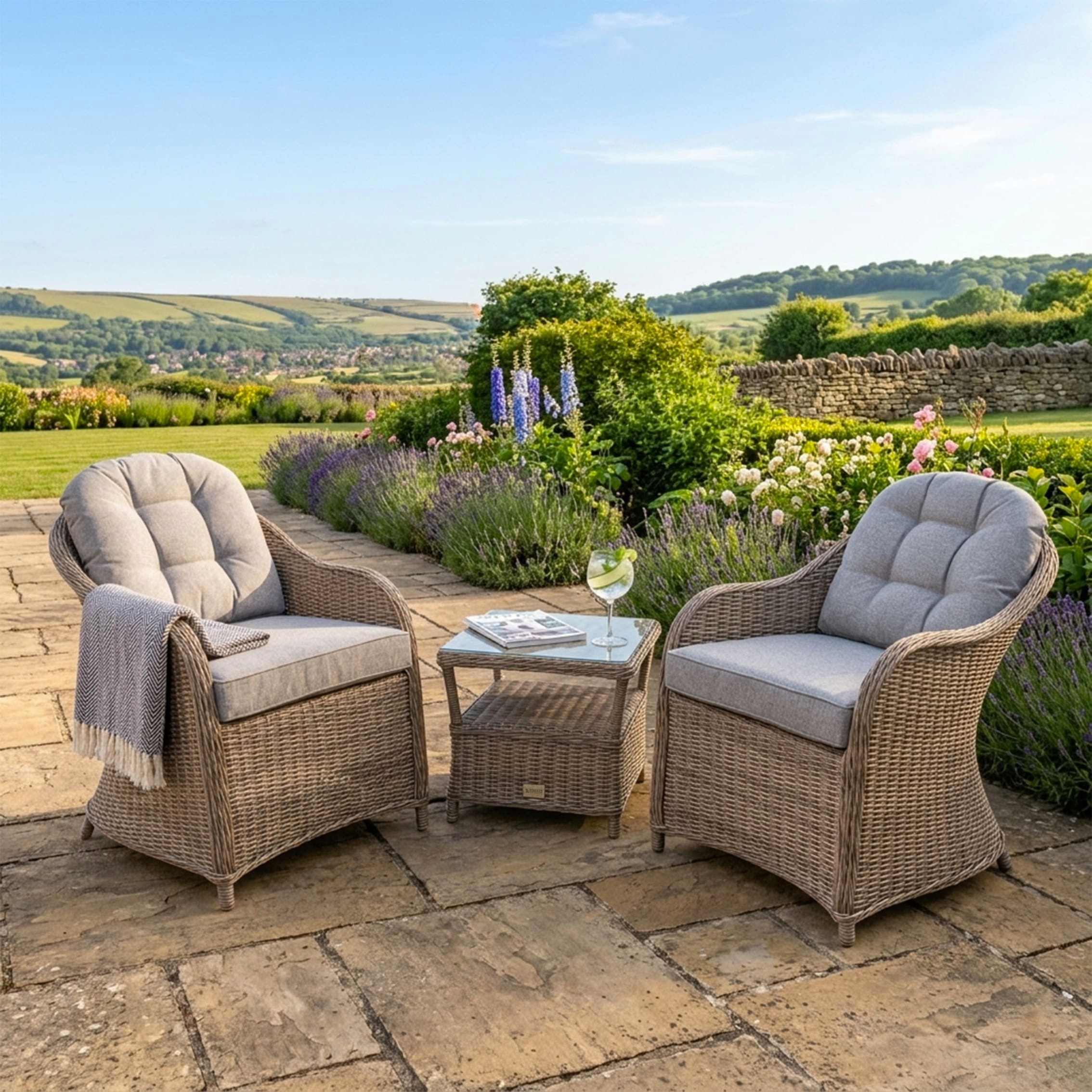 rengard amy rattan bistro set with a coffee side table