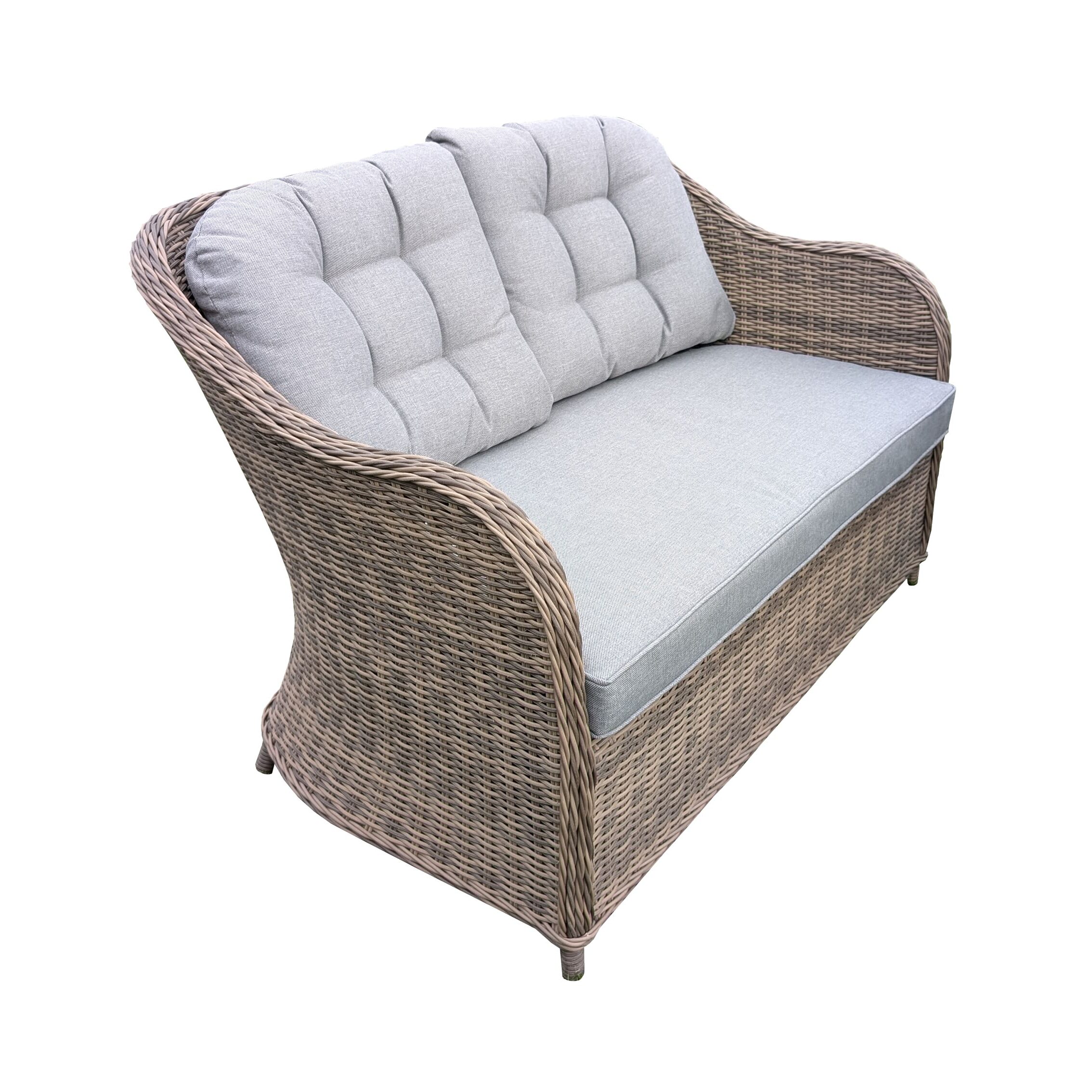 Rengard AMY Rattan Garden 2 Seat Sofa with Waterproof Cushions