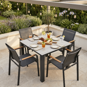 RONA Aluminium compact garden and outdoor square dining set