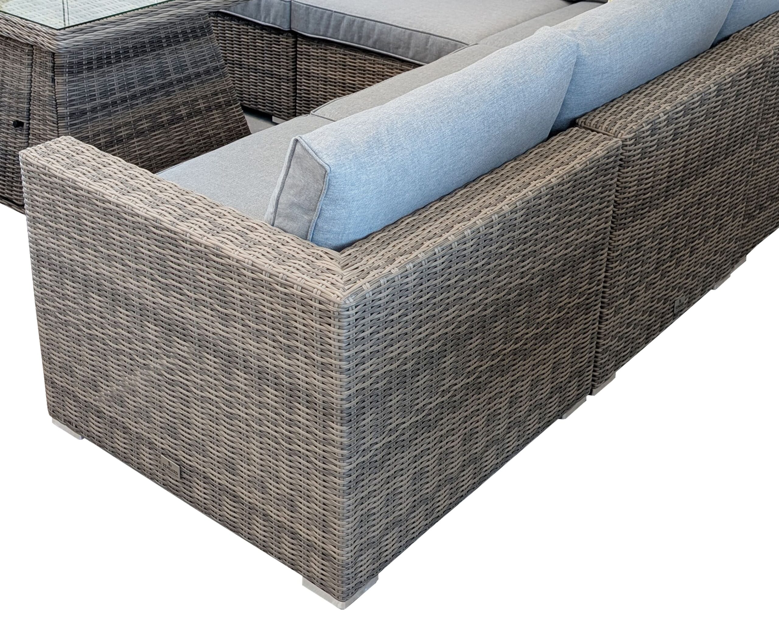 Rengard JENNY Rattan Modular 6 Seat Corner Sofa Set with Rising Ice Bucket Table & 2 Footstools - Image 7