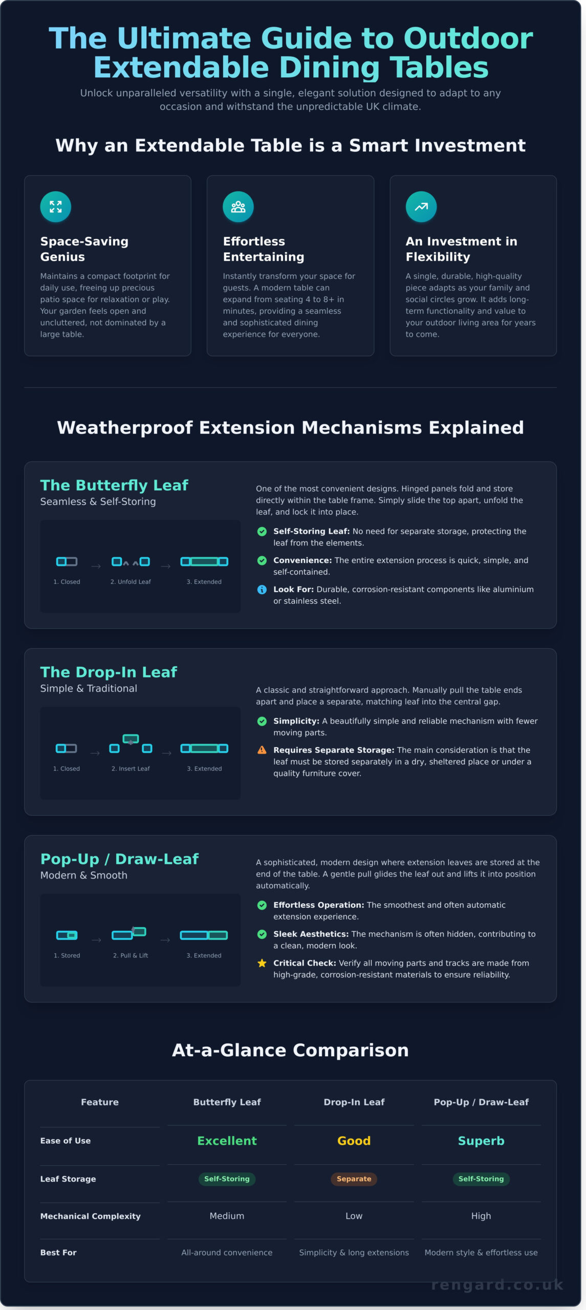 Extendable Dining Table: The Ultimate Guide for Outdoor Entertaining - Infographic