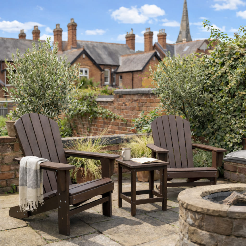 rengard adirondack armchair lounge set with a coffee table