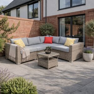 Rengard Jenny rattan corner sofa set for garden and patio