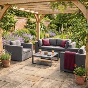 rengard lauren fabric outdoor garden lounge sofa set