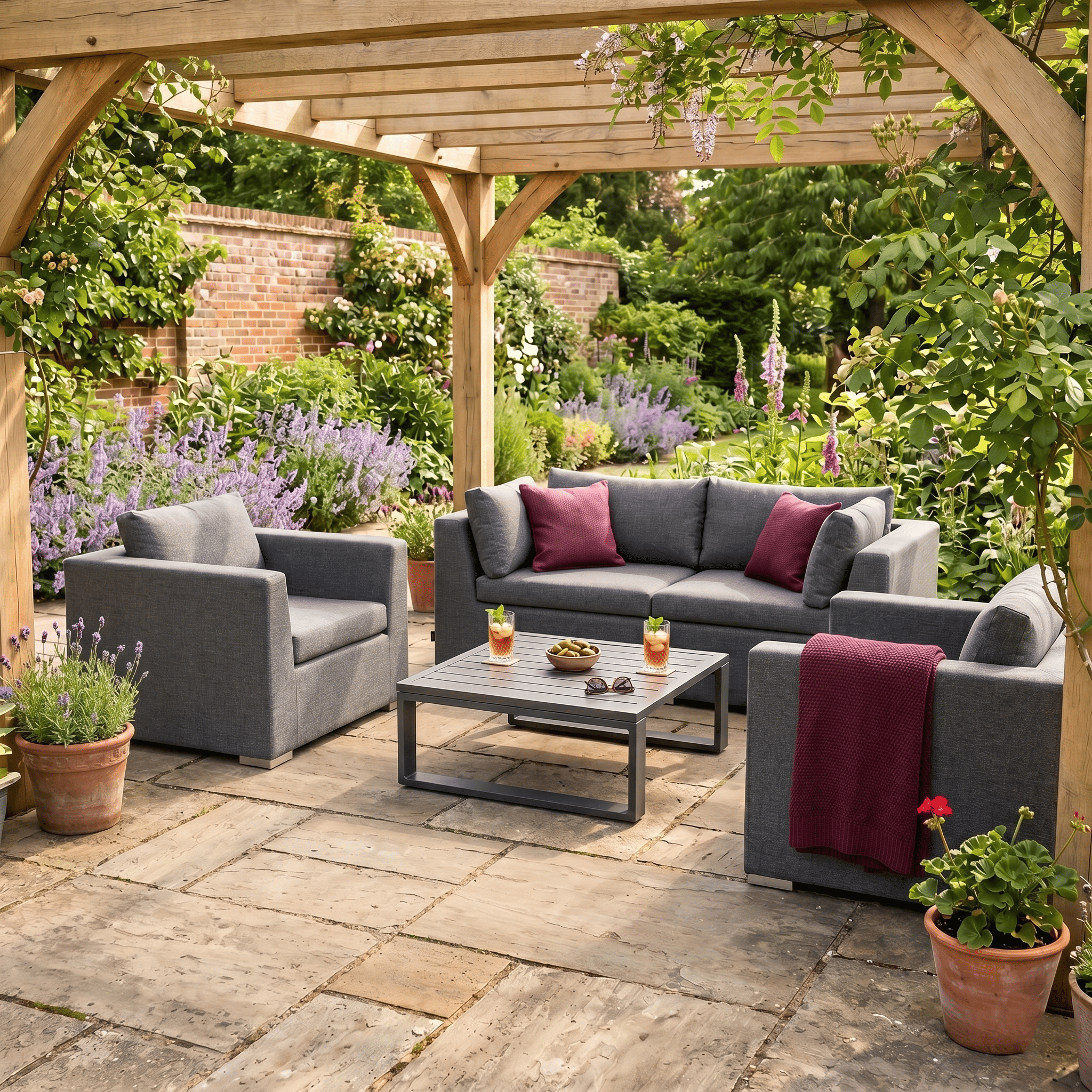 rengard lauren fabric outdoor garden lounge sofa set