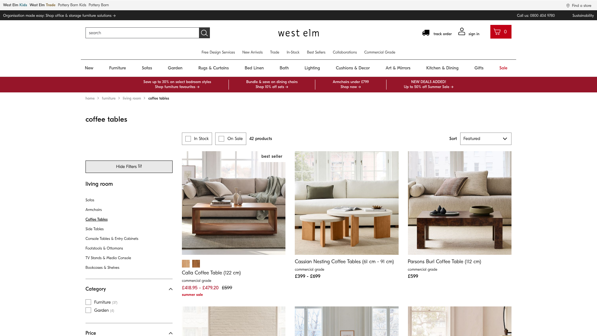 2. West Elm UK Homepage