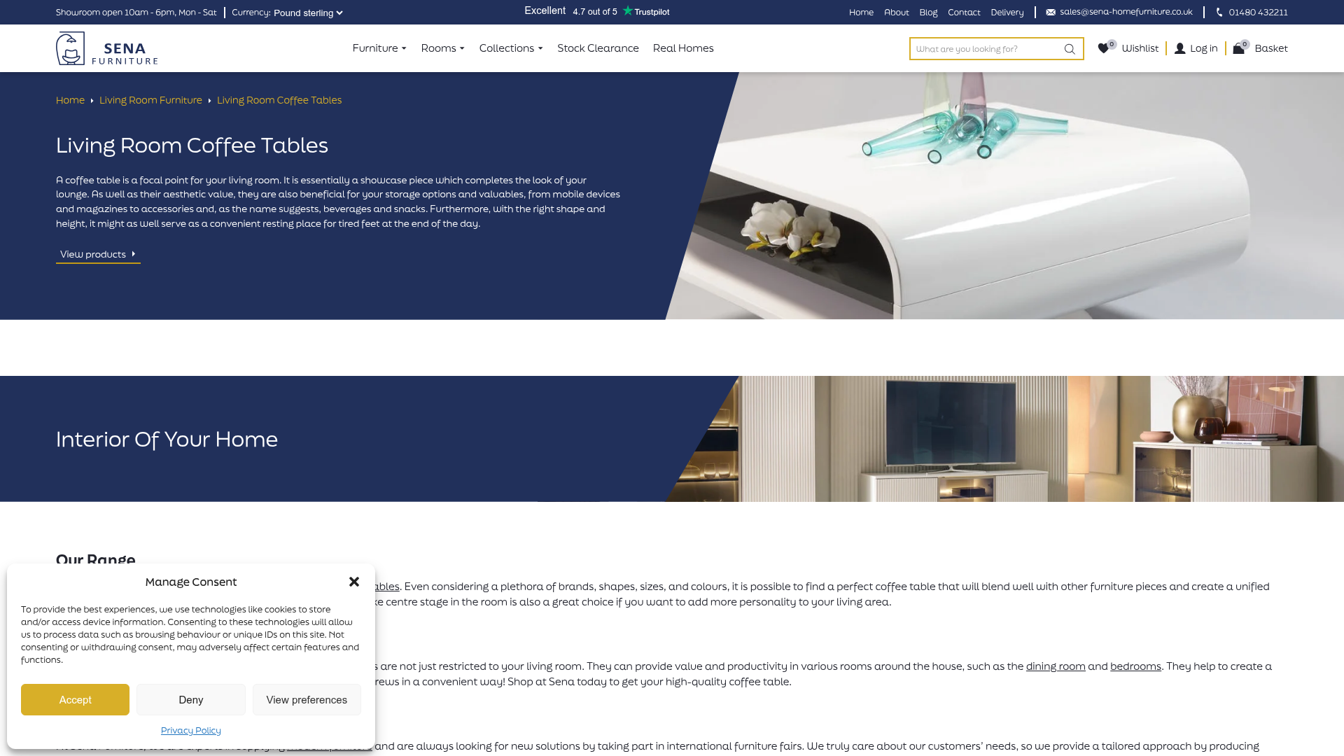 3. Sena Home Furniture Homepage