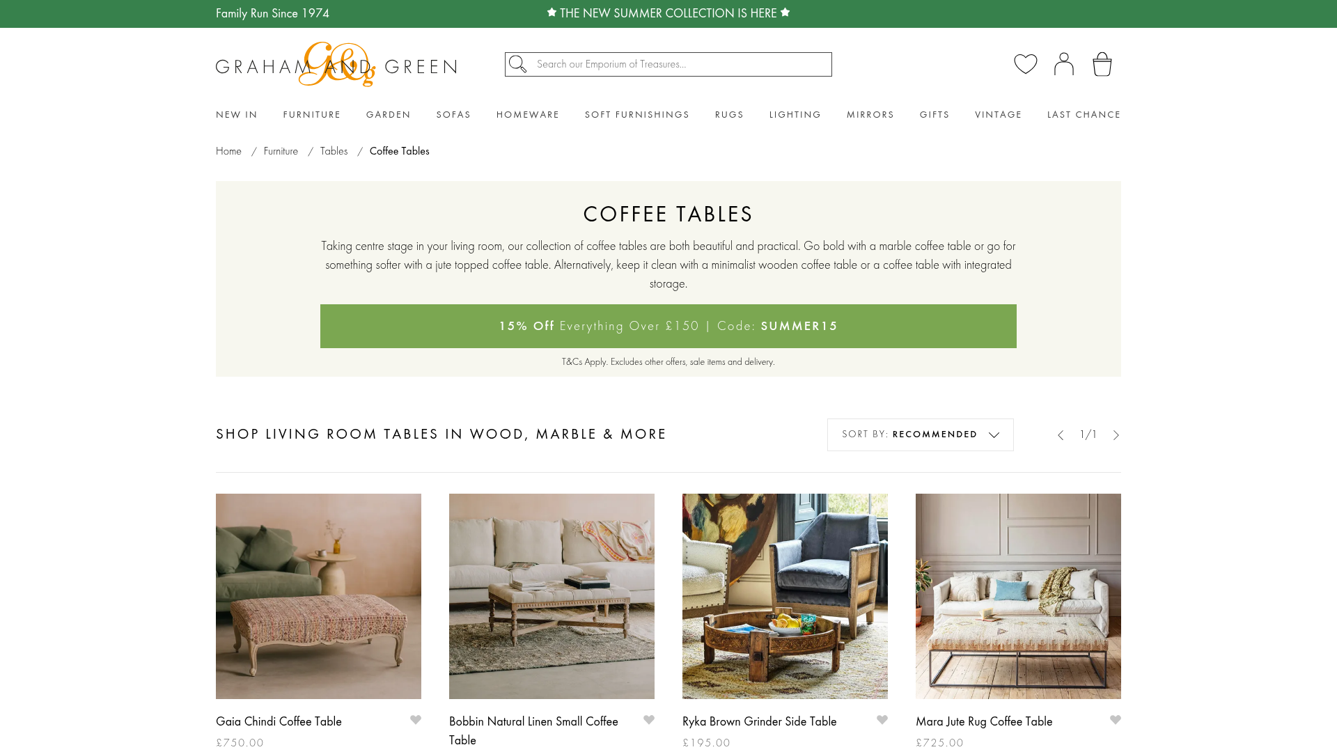 4. Graham & Green Homepage