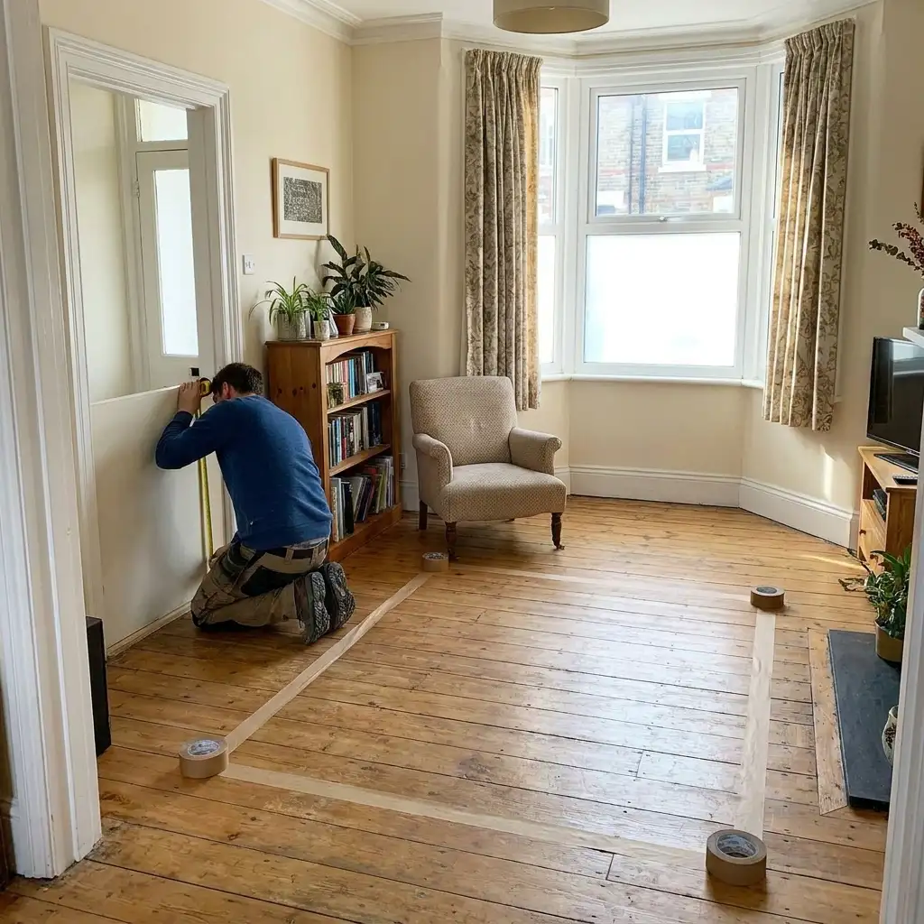 Measuring a compact living room for a two seater sofa