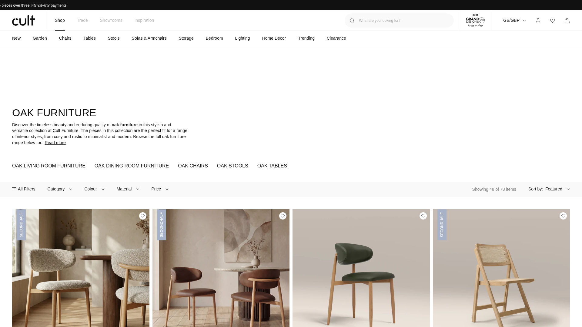 2. Cult Furniture Homepage