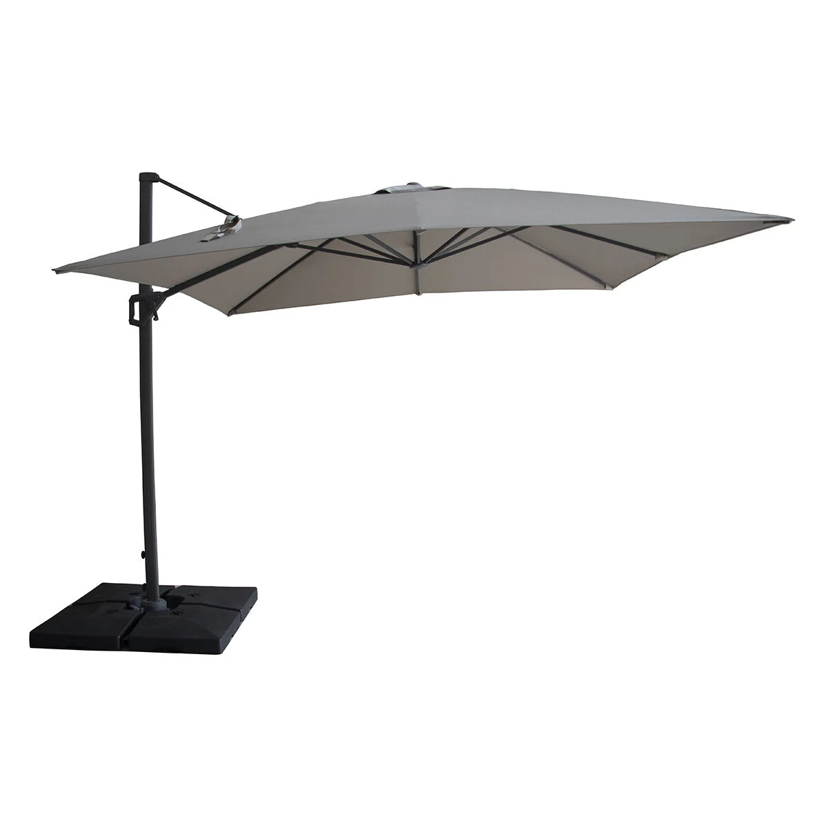 PORTO Square Rotating Cantilever Garden Parasol with Base - Clay Beige - Image 3