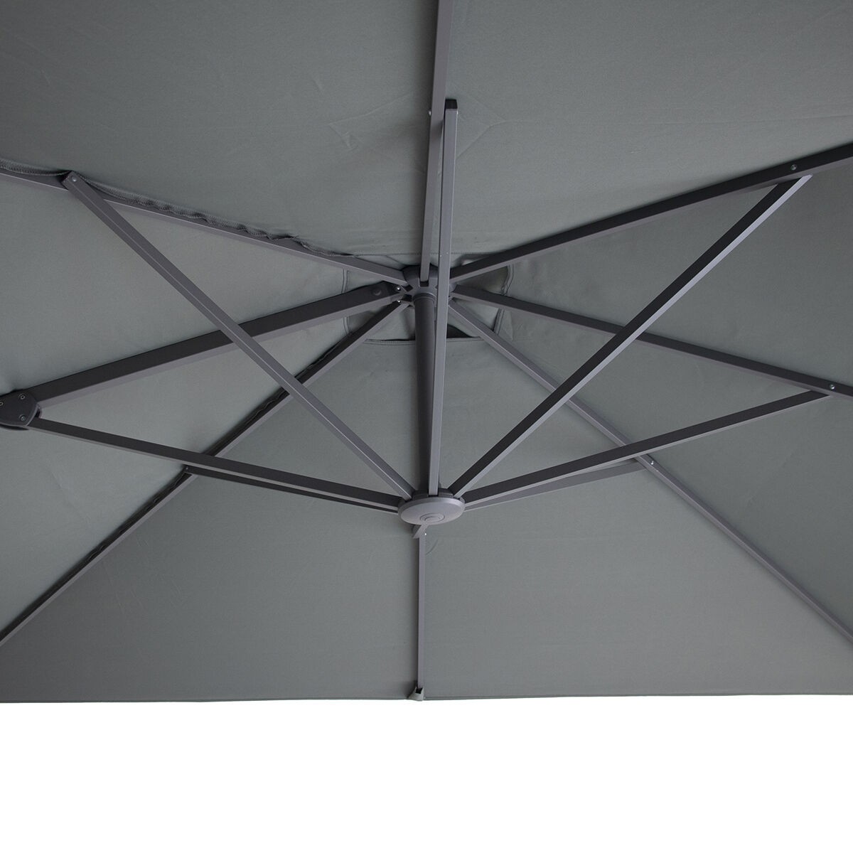 PORTO Square Rotating Cantilever Garden Parasol with Base - Olive Green - Image 5