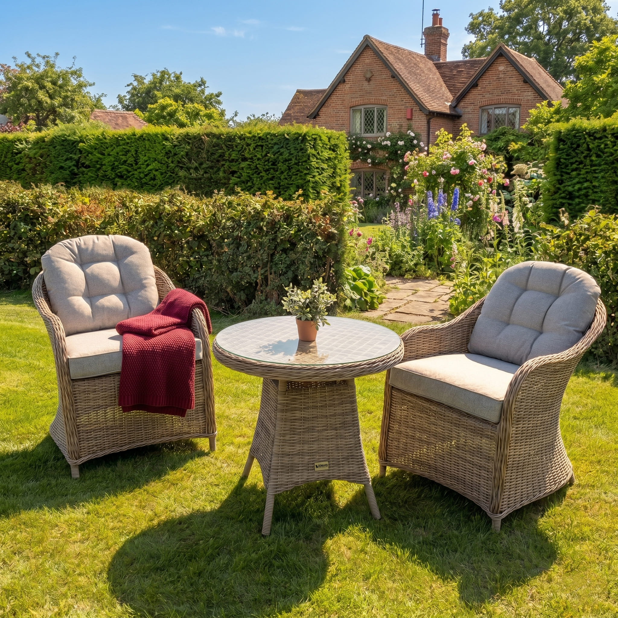 Rengard Rattan AMY bistro set with small round dining table