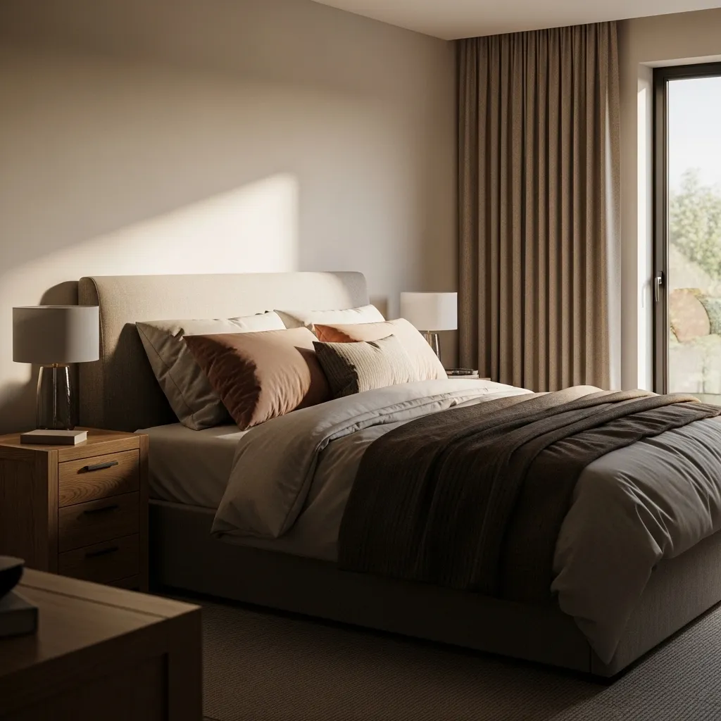 Elegant super king bed in a modern UK bedroom