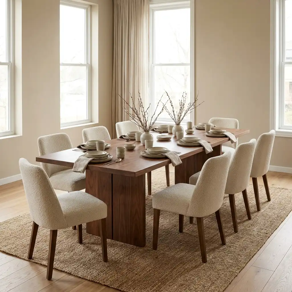 Modern dining room with a contemporary table set