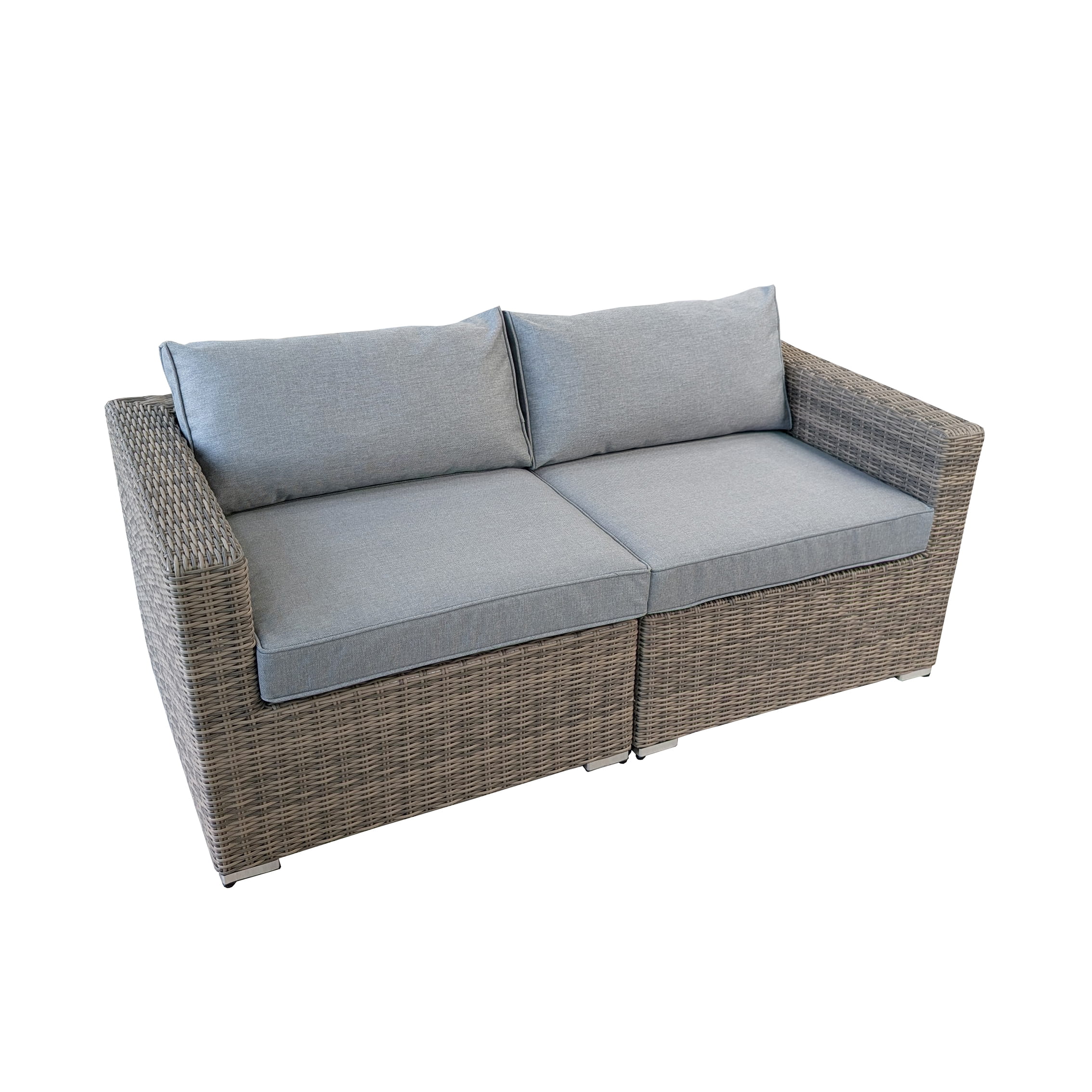 JENNY 2 Seater Rattan Sofa Set with Gas Fire Pit Table - Image 3