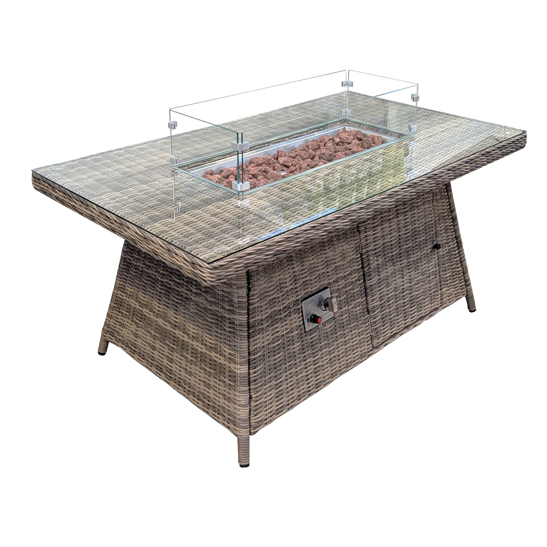 JENNY 2 Seater Rattan Sofa Set with Gas Fire Pit Table - Image 4
