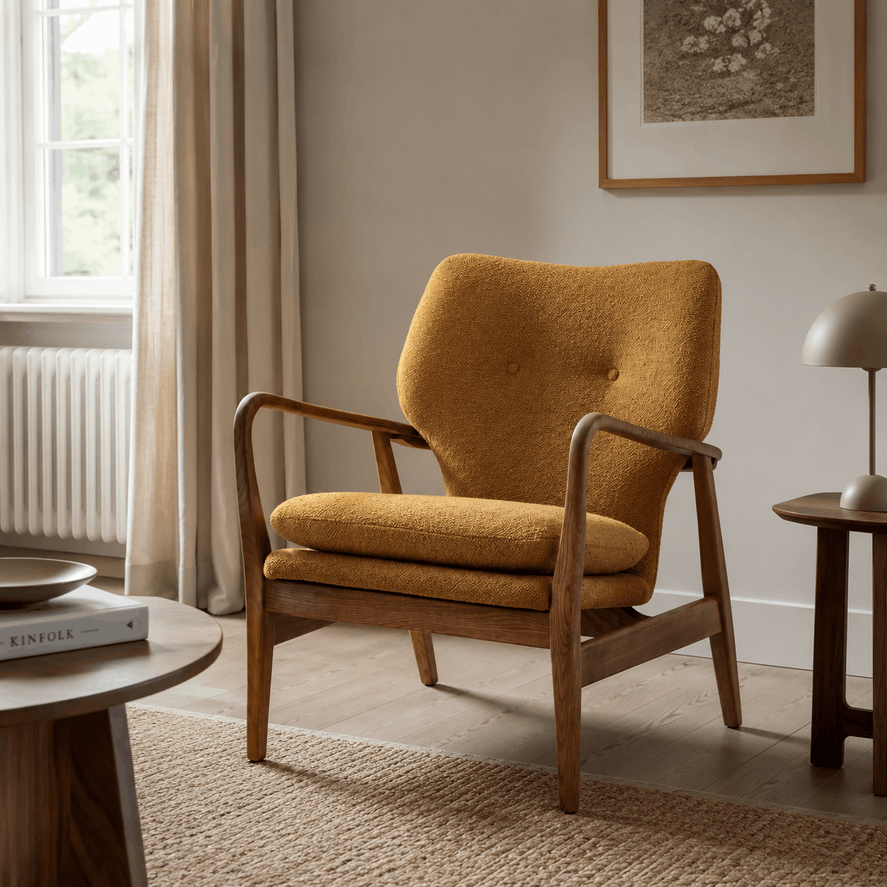 Sorenna Ochre Armchair - Image 2