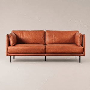 rengard langham brown natural leather sofa for home and interior lounging