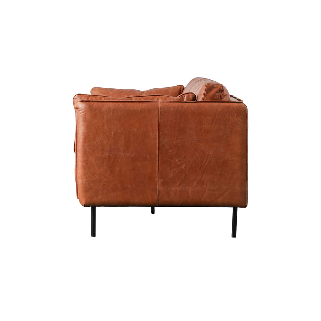Langham Brown Leather Sofa - Image 4