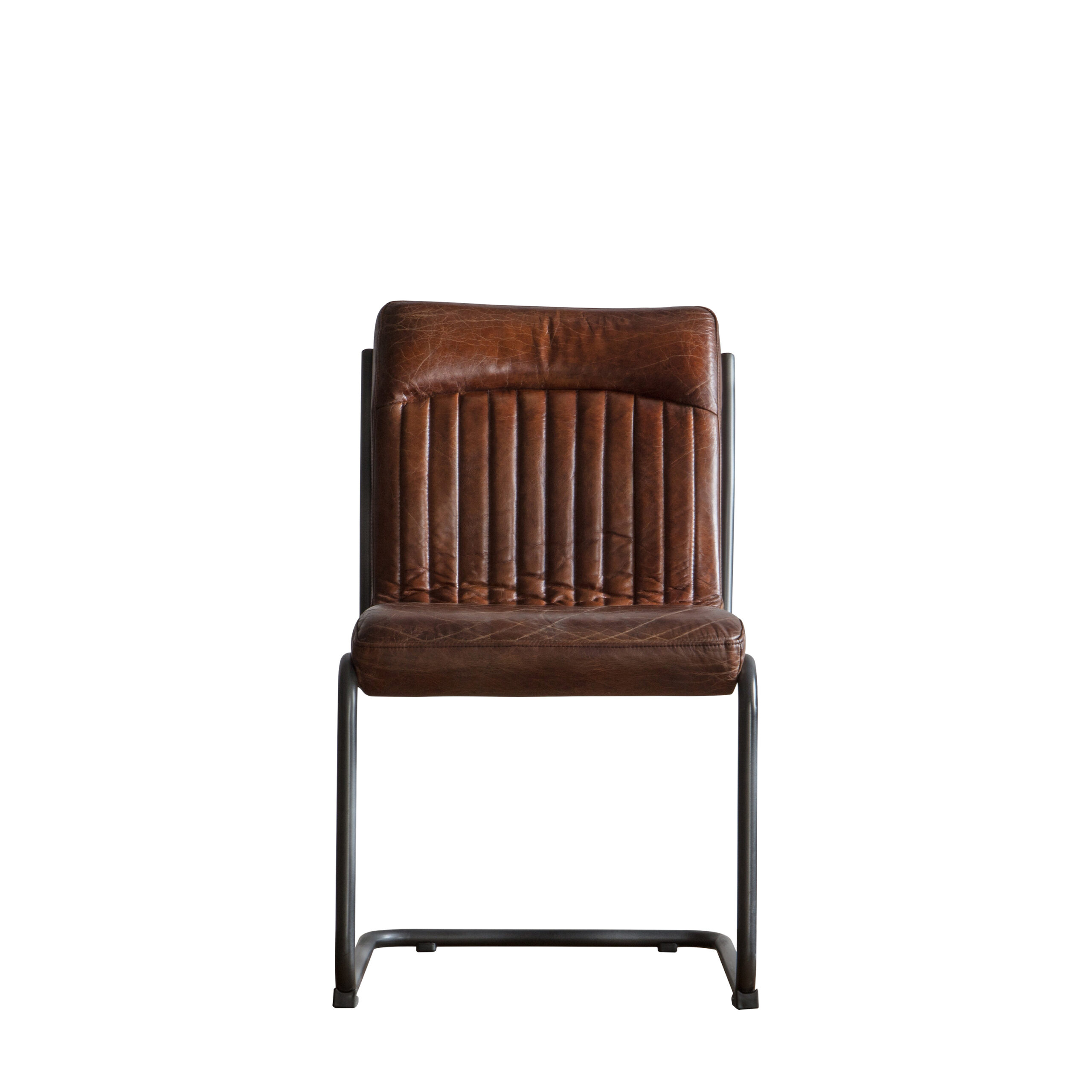 Portofino Brown Leather Dining Chair - Image 3
