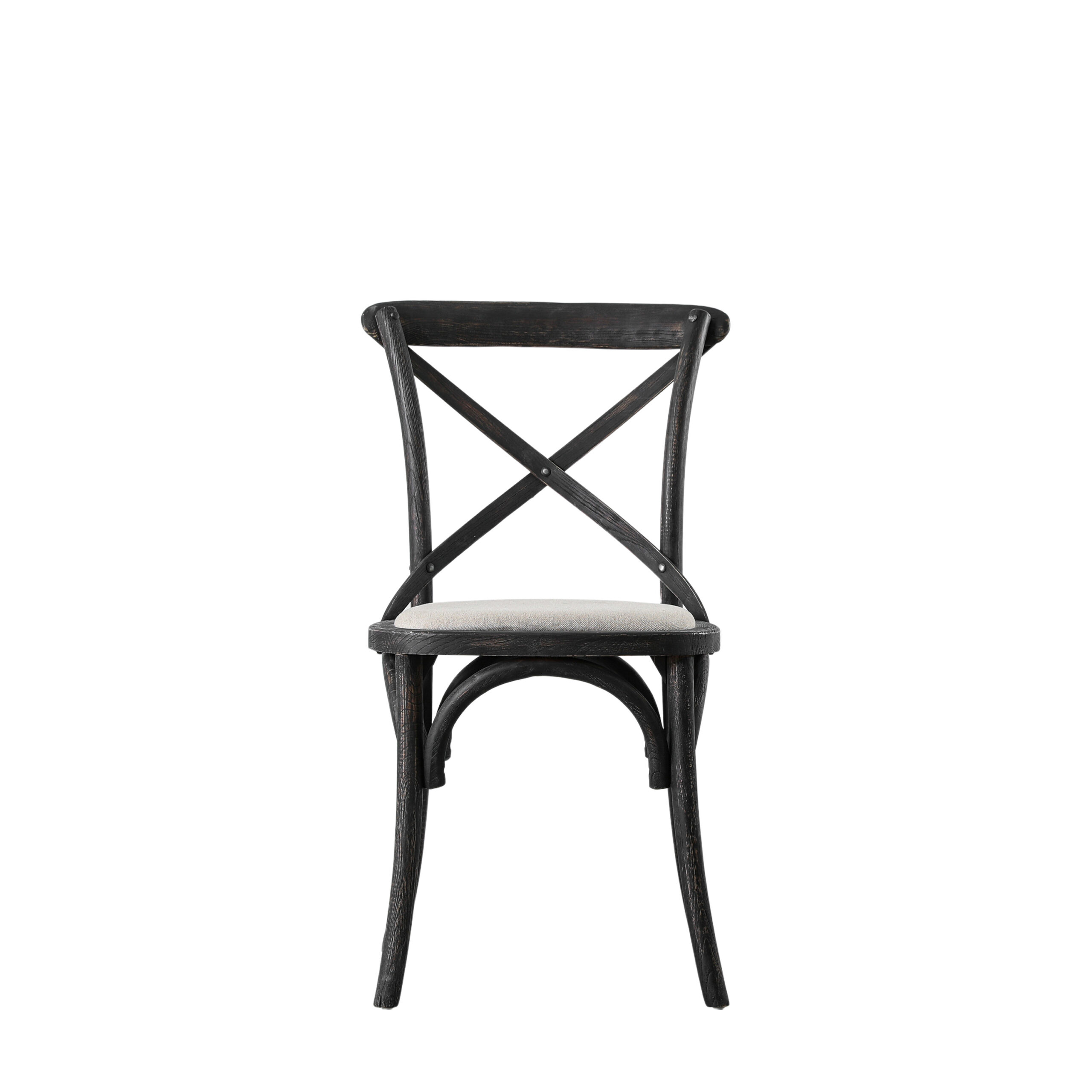 Bistro Black Linen Dining Chairs - Set of 2 Chairs - Image 4