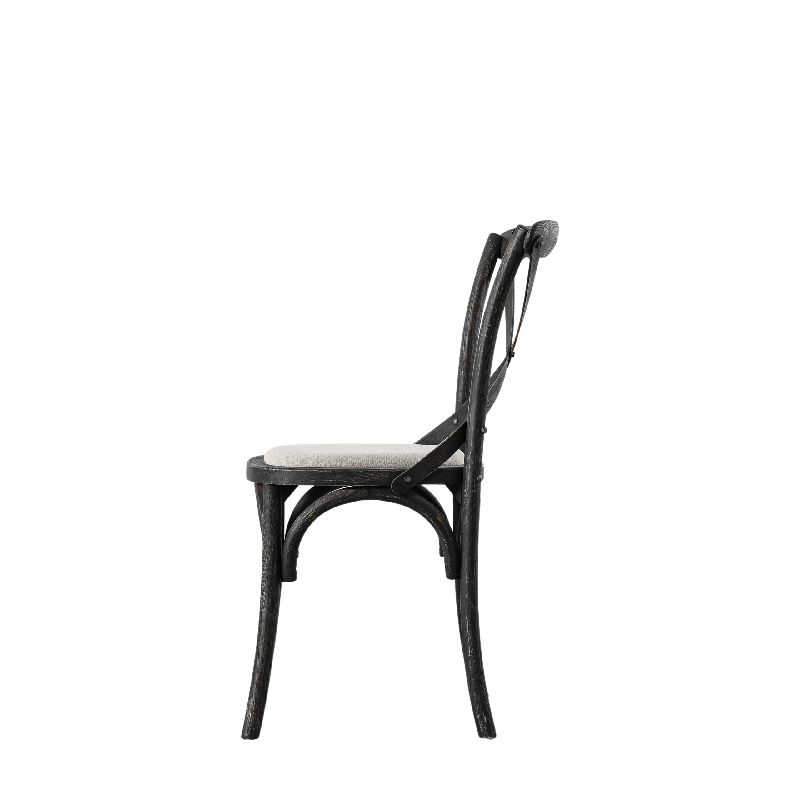 Bistro Black Linen Dining Chairs - Set of 2 Chairs - Image 5