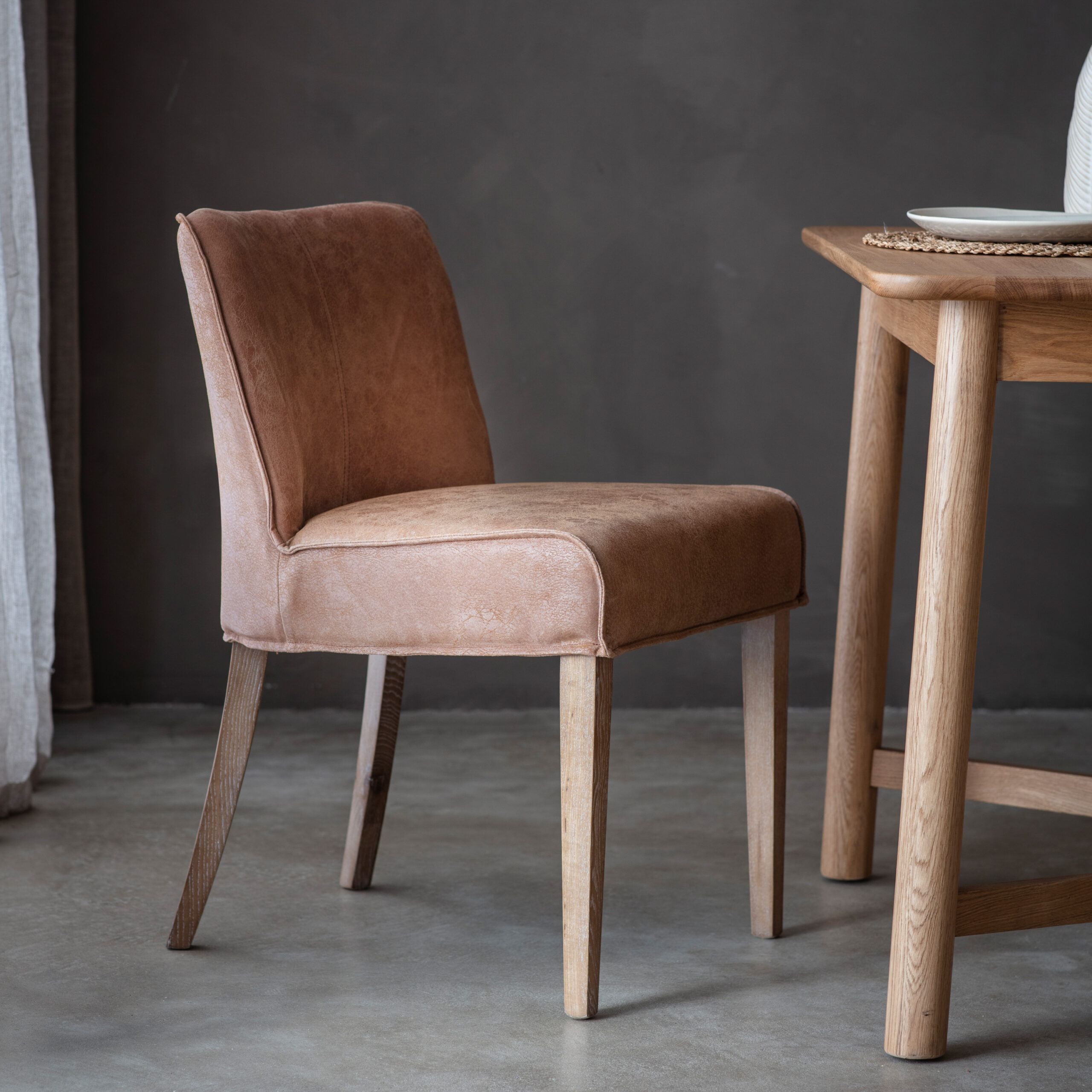 Whitby Brown Leather Dining Chairs - Set of 2 Chairs