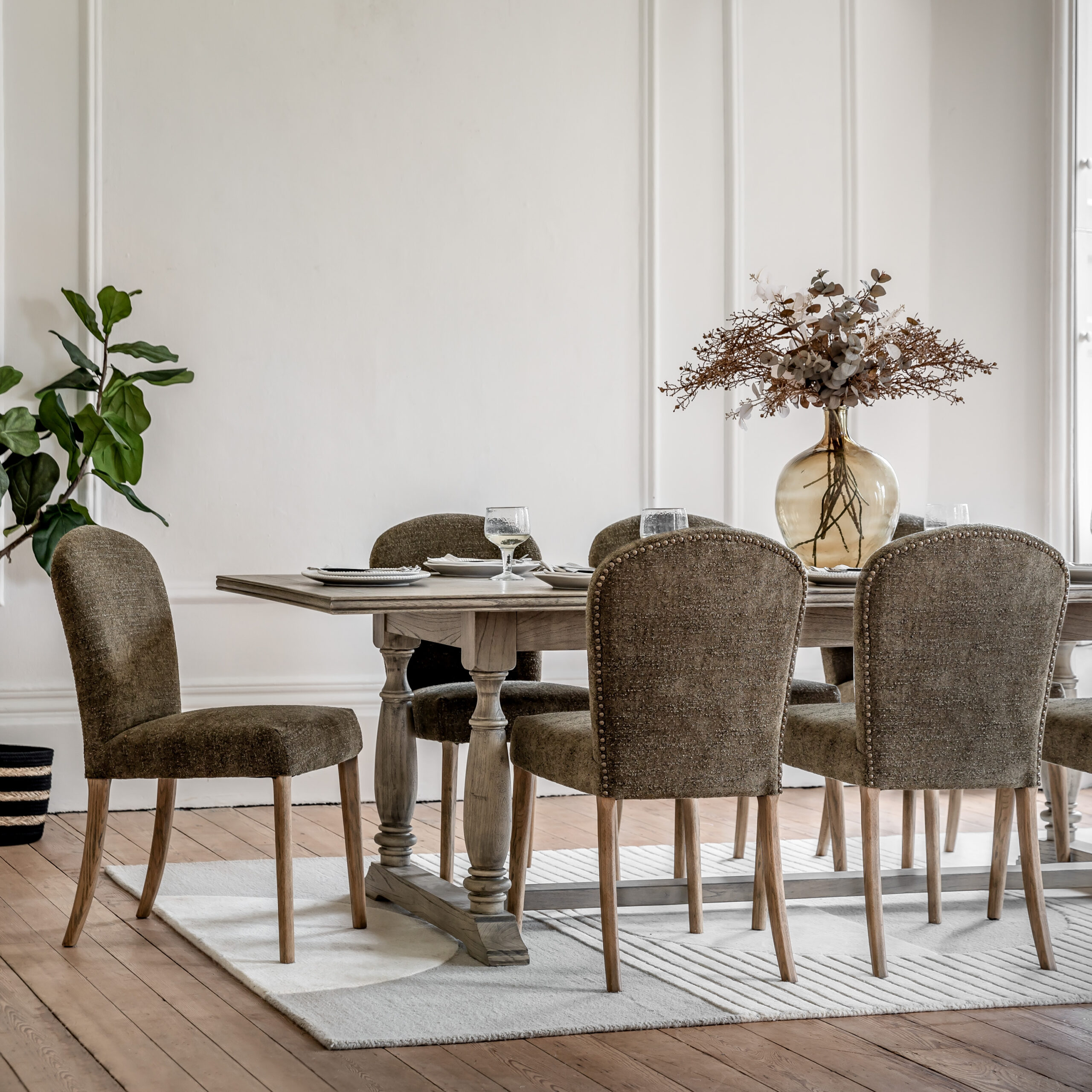 Hampton Moss Green Dining Chairs - Set of 2 Chairs - Image 3