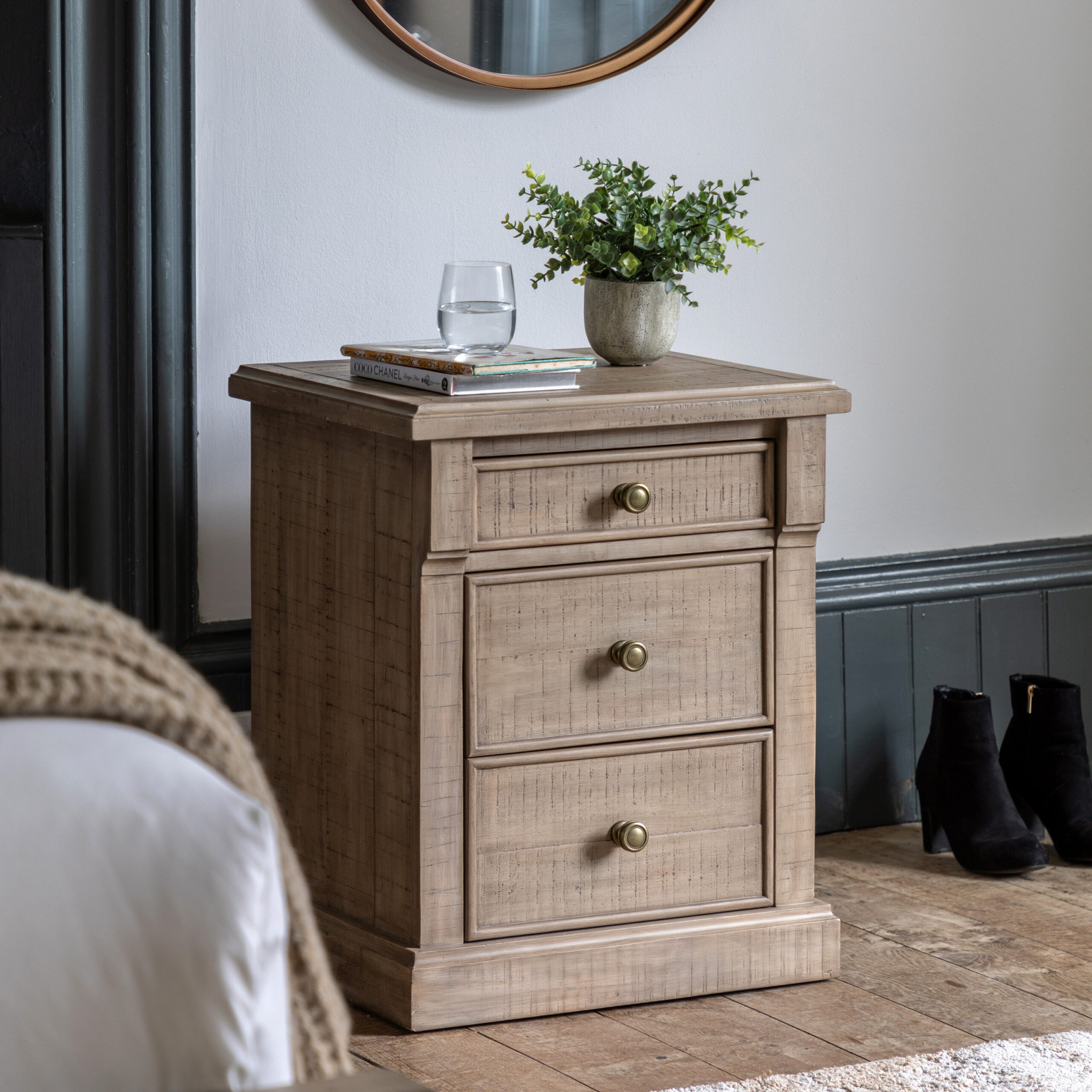 Banff 3 Drawer Bedside Table