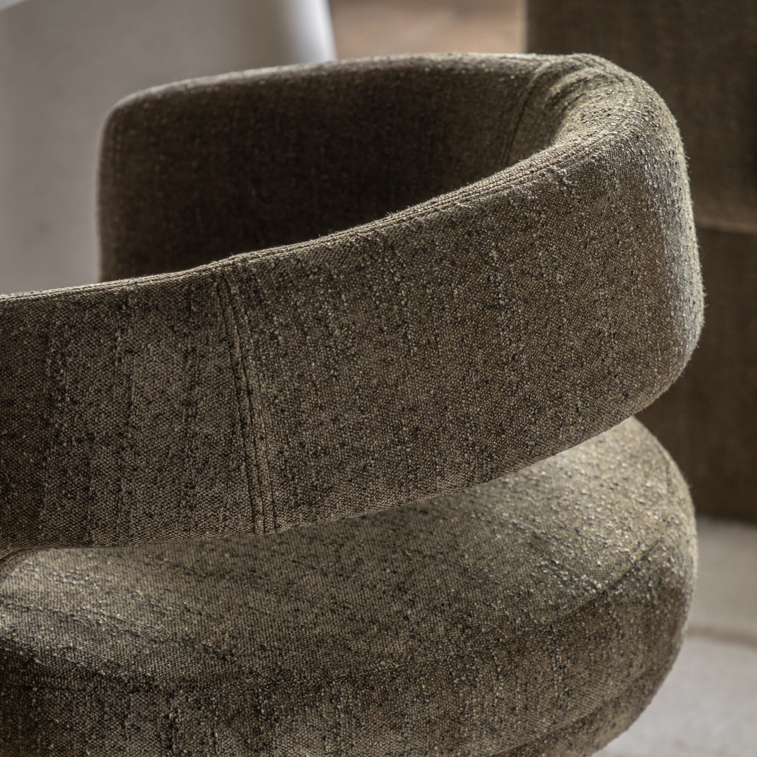 Chelsea Green Boucle Dining Chair - Image 3