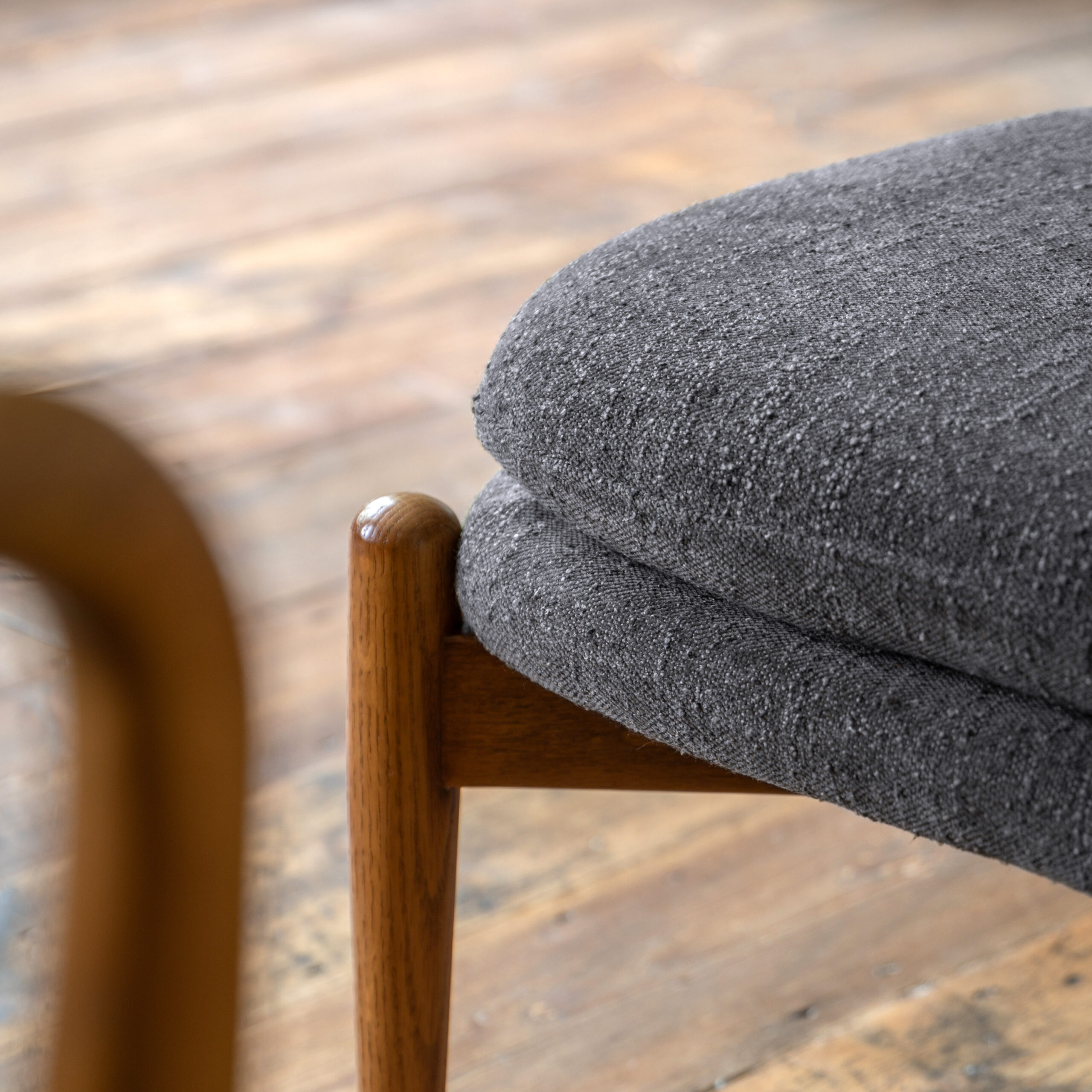 Camden Footstool Charcoal Boucle - Image 3