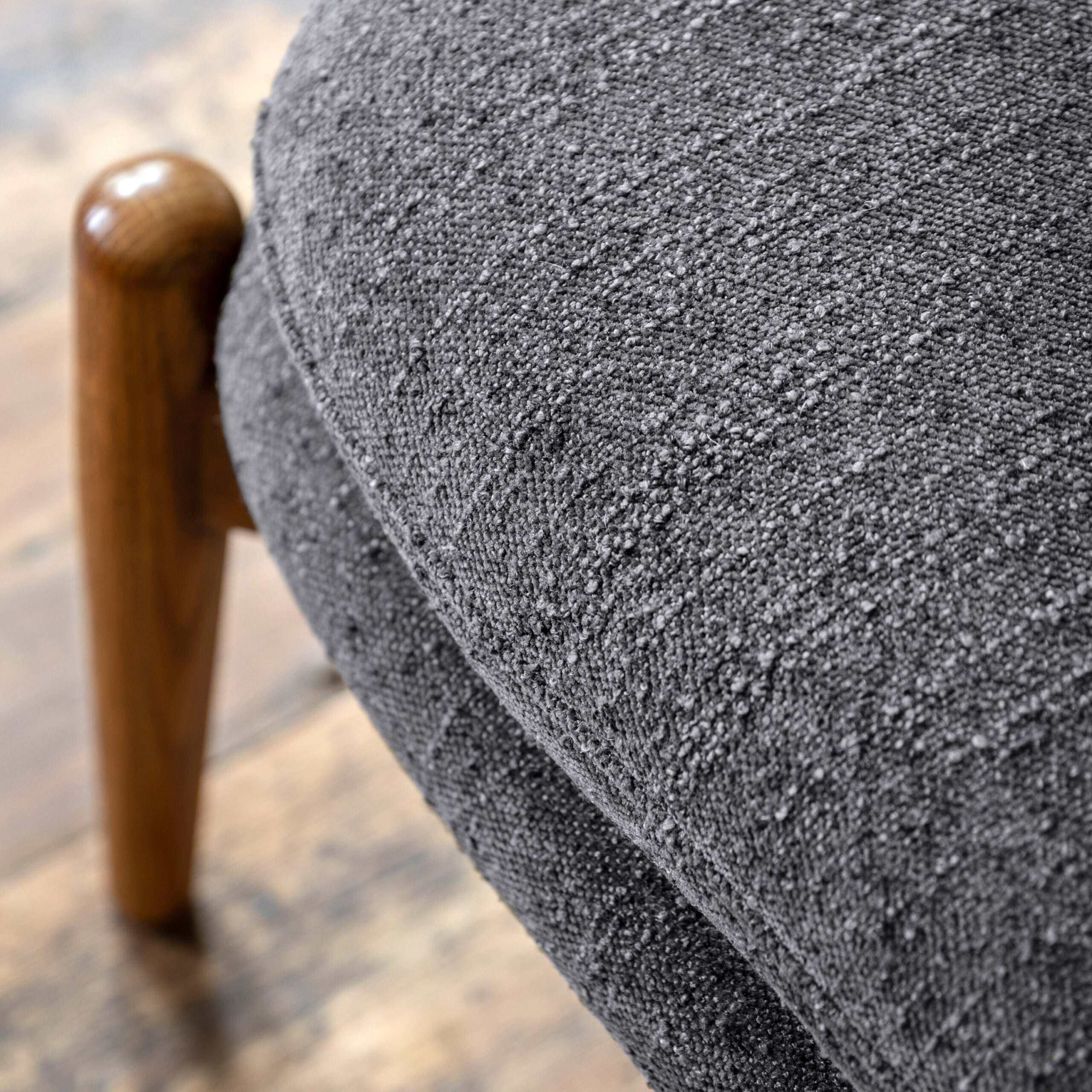 Camden Footstool Charcoal Boucle - Image 2