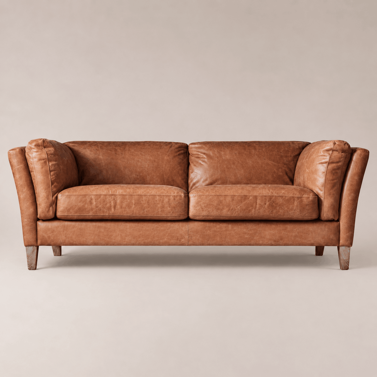rengard home indoor interior premium vintage brown leather 3 seater sofa premium finish and affordable luxury stylish