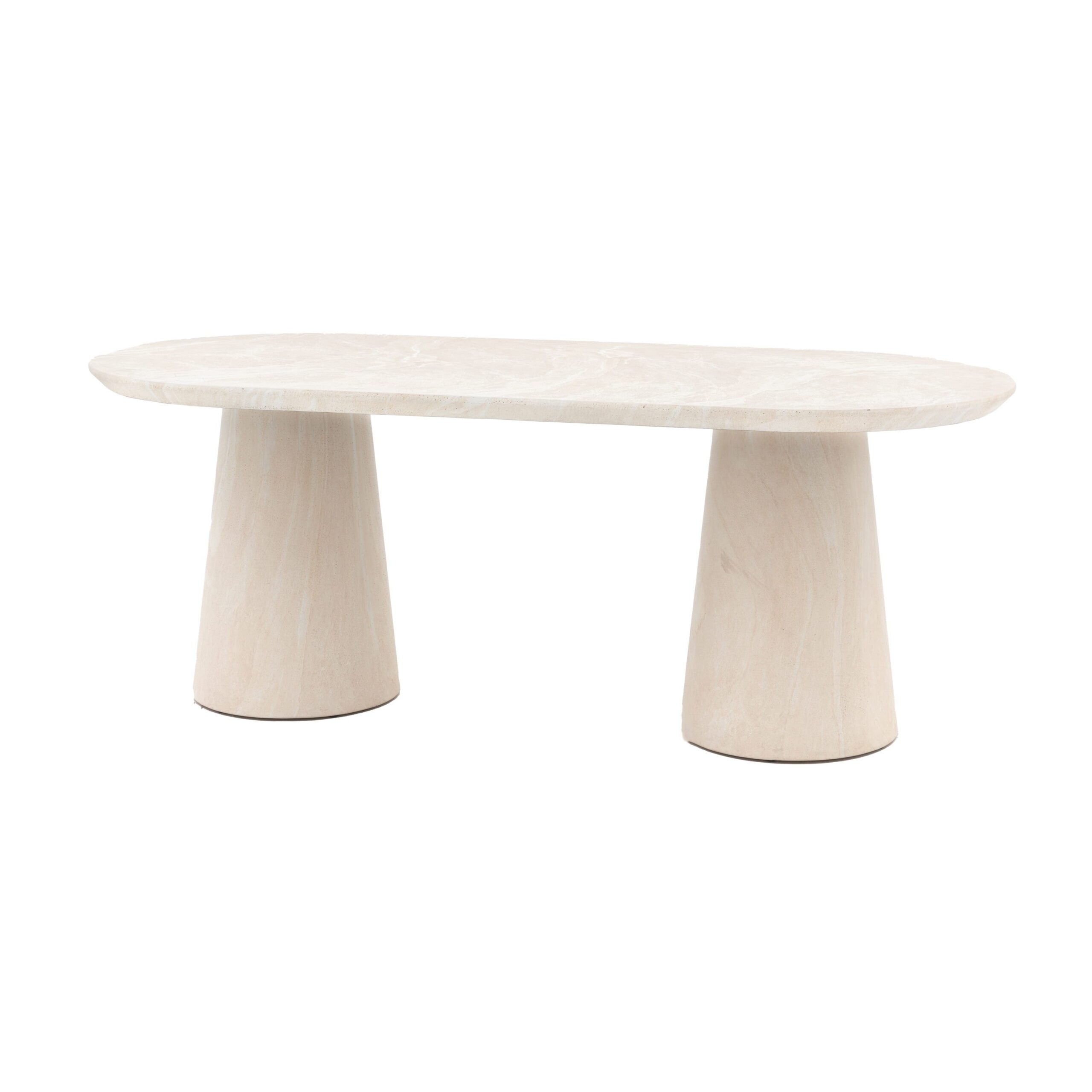 Avola Oval Dining Table Travertine - Image 4