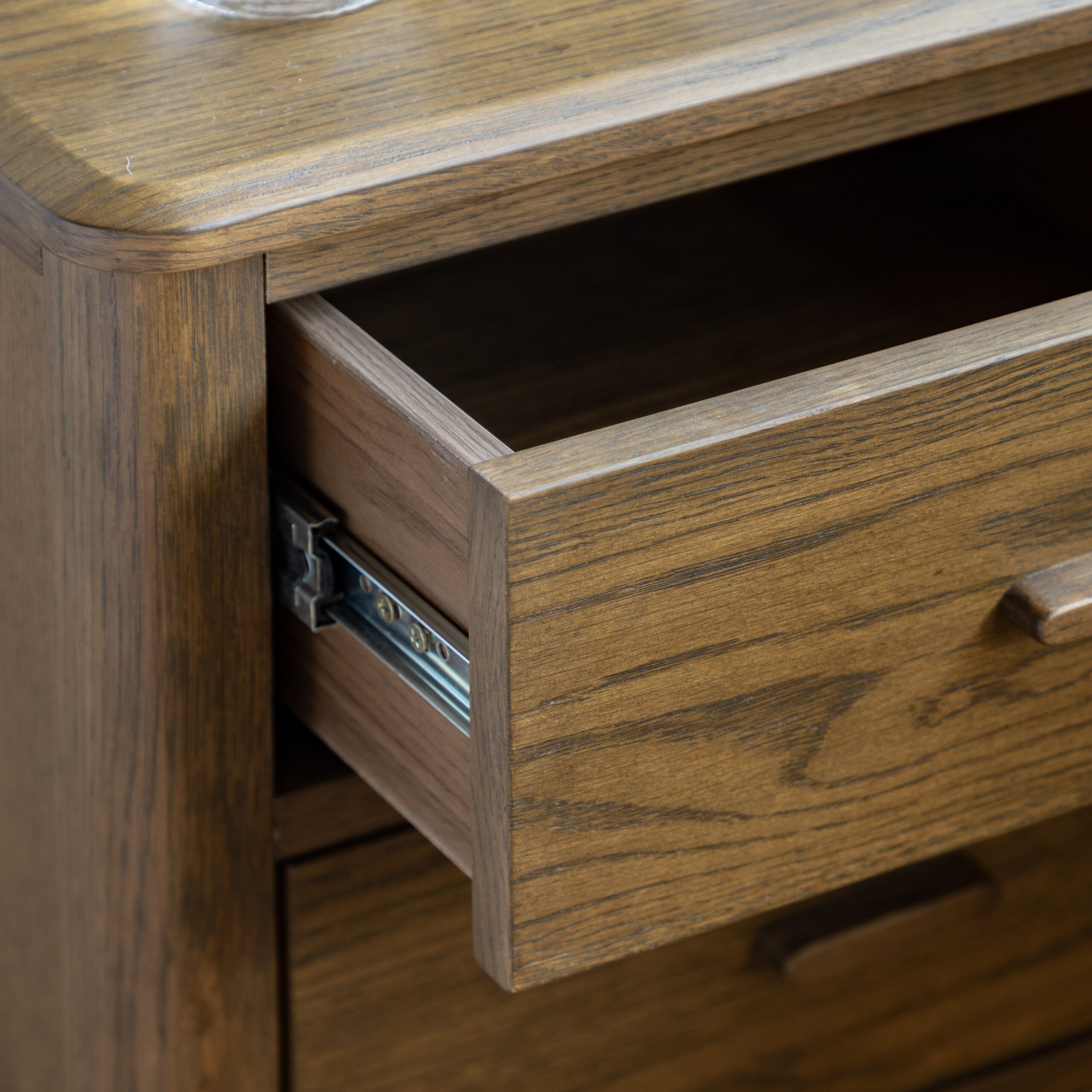 Hartley 2 Drawer Bedside Table Walnut - Image 3