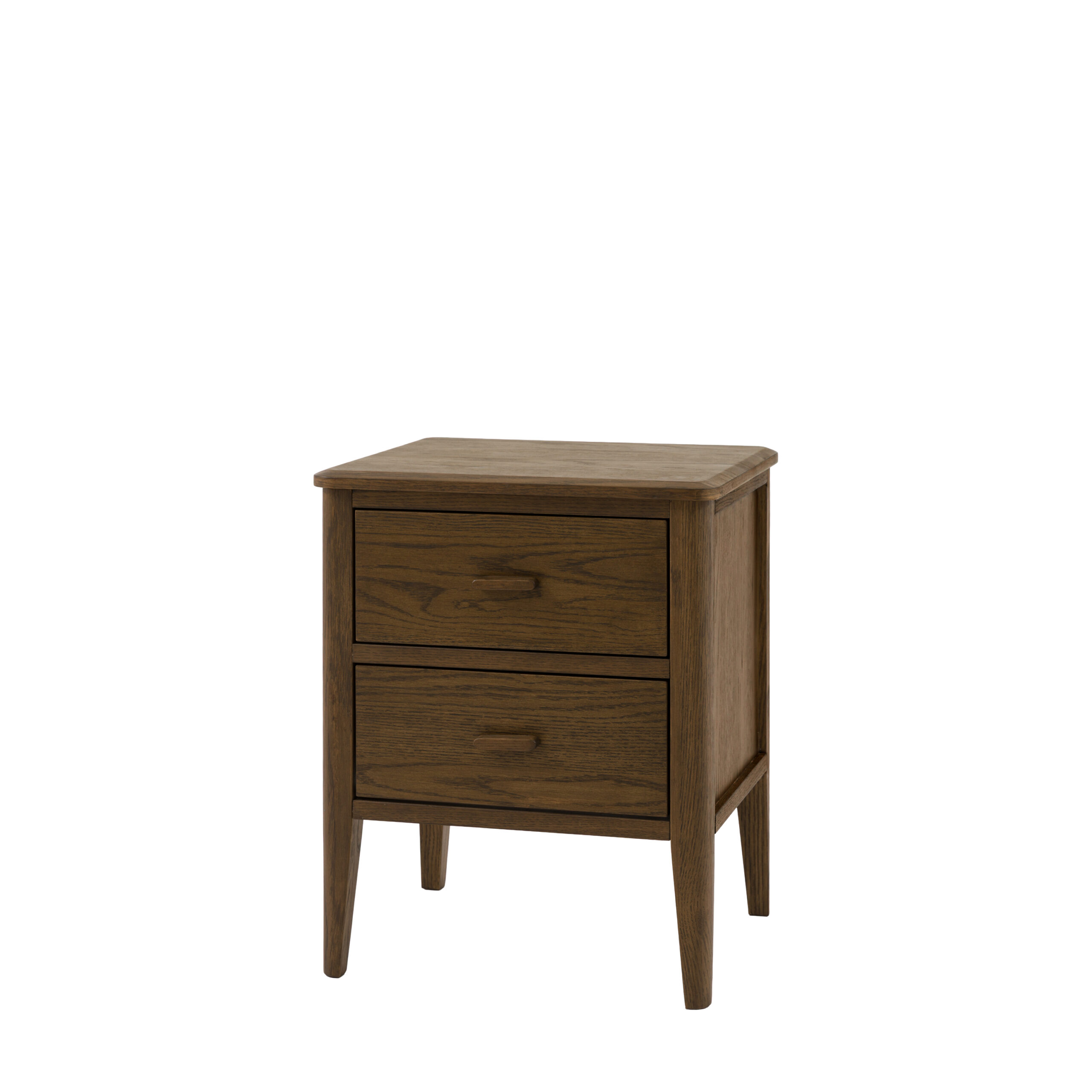 Hartley 2 Drawer Bedside Table Walnut - Image 6