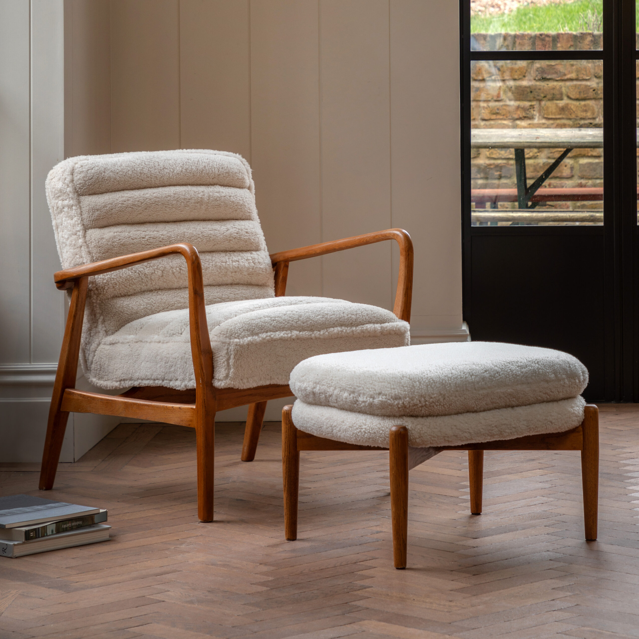 Camden Footstool Sheepskin - Image 4