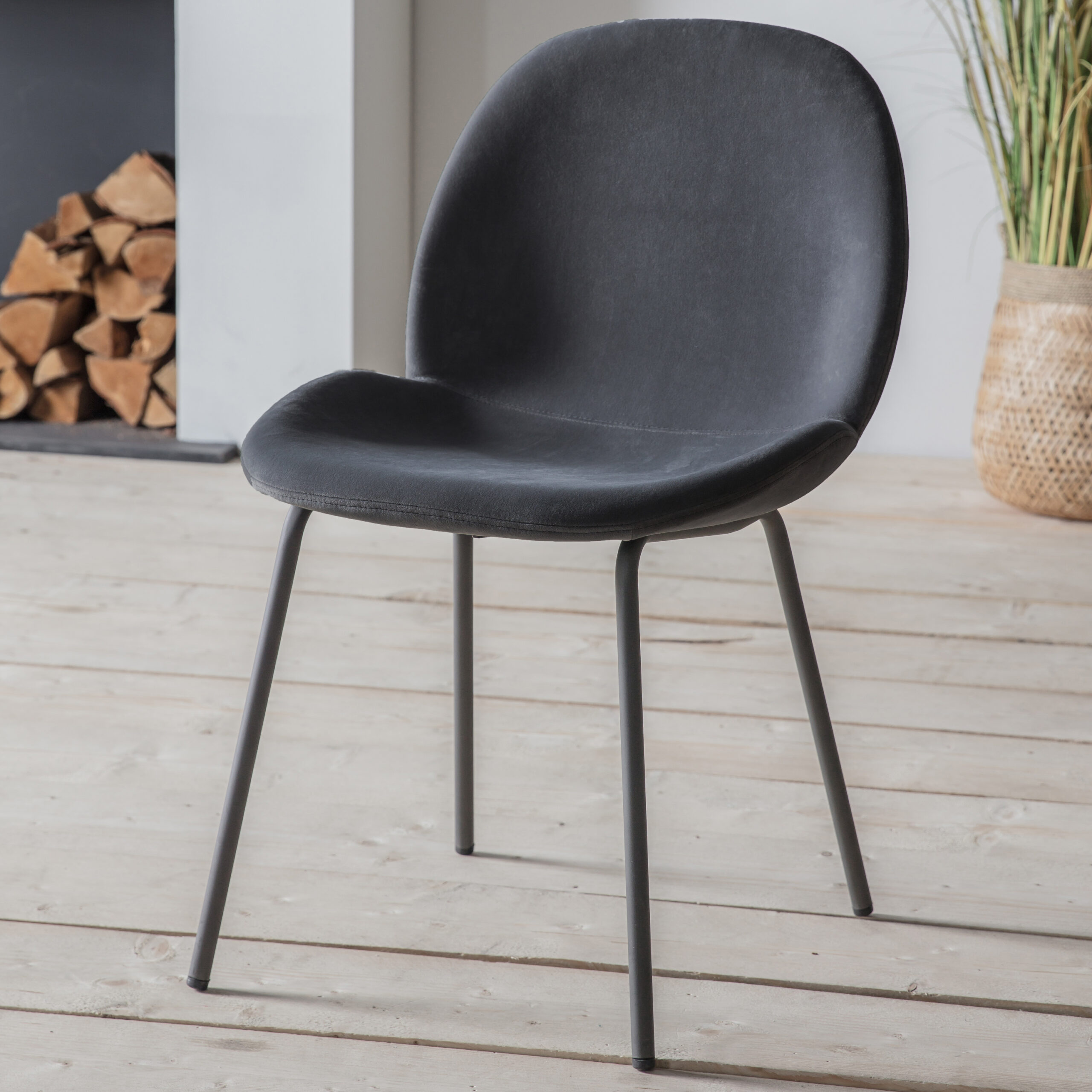 Callahan Grey Velvet Dining Chairs - Set of 2 Chairs